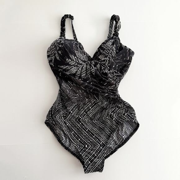 [Miraclesuit] Black Gray Tulum Treasures Siren One-Piece Underwire Swimsuit 10 - Picture 2 of 12
